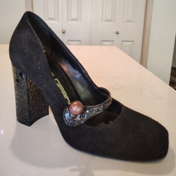 Stylish Giancarlo Paoli Black Mary Janes - Picture 2 of 8